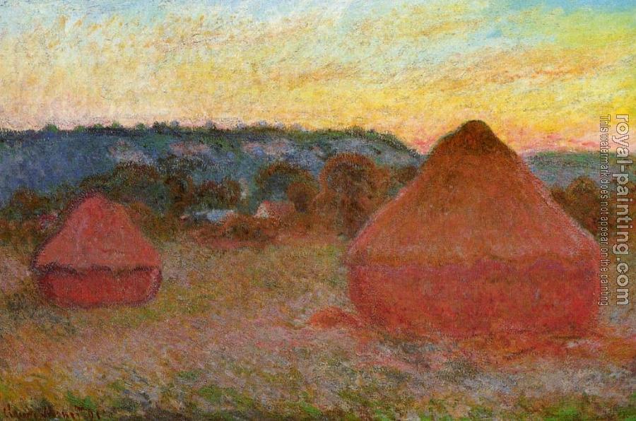 Claude Oscar Monet : Grainstacks at the End of the Day